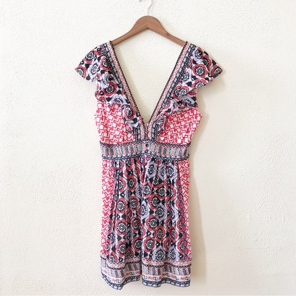 NWT Anthropologie Beaded & Embroidered Flutter Sleeve Mini Dress 8 - Picture 5 of 8